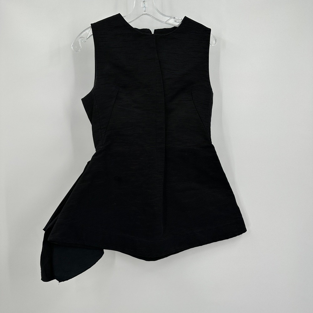 Tish Cox Womens Avant Garde Mini Dress Size XL Architectural Quiet Luxury Black